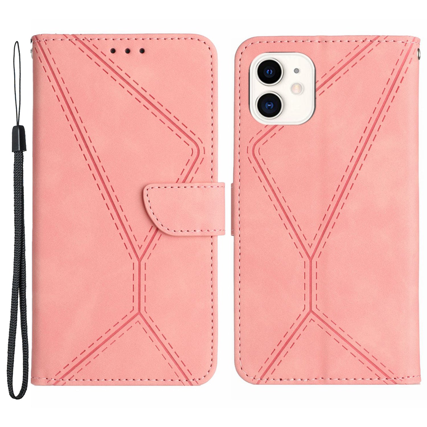 HT05 Phone Flip Case for iPhone 11 Magnetic Clasp Skin-touch PU Leather Cover Wallet Shell with Strap HT05 Phone Flip Case for iPhone 11 Magnetic Clasp Skin-touch PU Leather Cover Wallet Shell with Strap